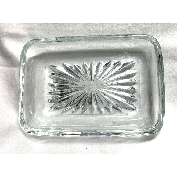 Vintage Star Pattern Miniature Crystal Trinket Soap Jewelry Change Dish 3.5"x3" - Picture 1 of 4